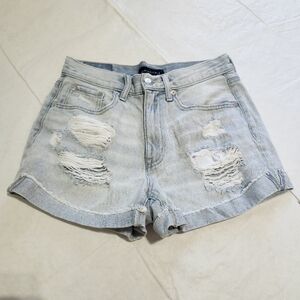 Aeropostale Size 4 Mom Shorts Light Wash Ripped Jean Shorts